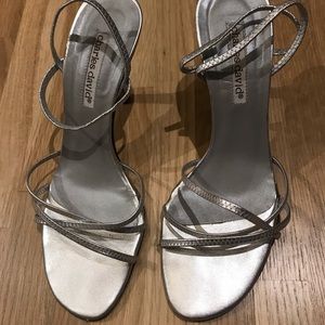 Silver Charles David heels size 9 with box.